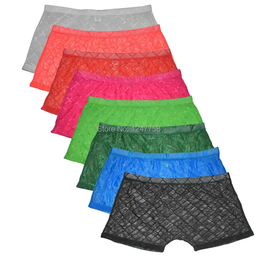 Mens Underwear Boxers Ropa Interior Hombre  Jacquard Lace Boxer Trunks See-through Boxer Bikini Boxershorts Men Cueca Masculina