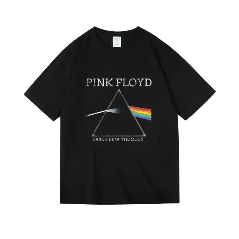 Pink Floyd The Dark Side of the Moon Album Cover Vintage T-Shirt, Unisex 100 Cotton Hip-Hop Style Women T-shirts -