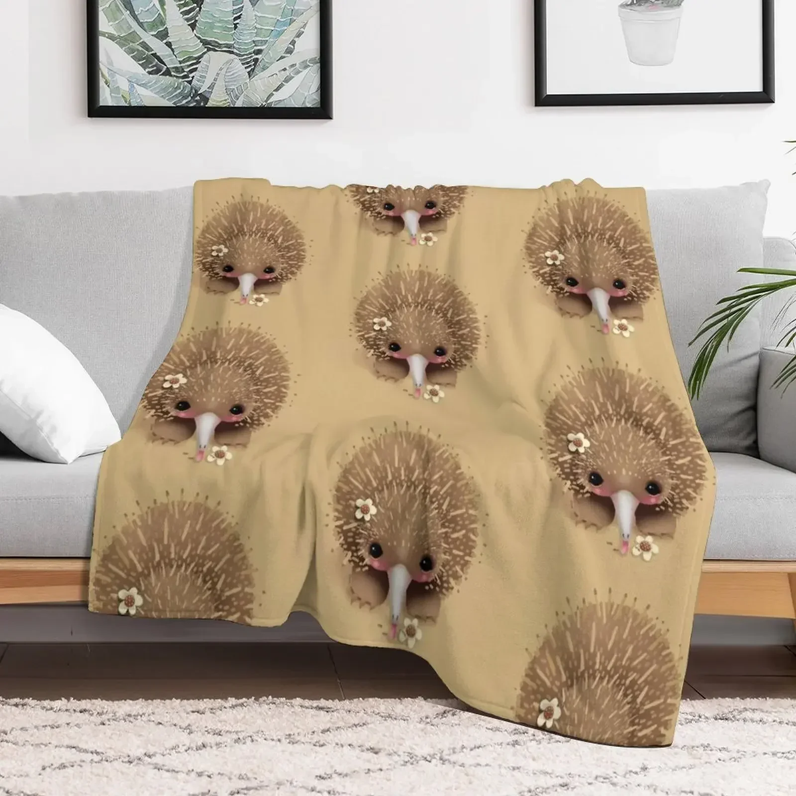 Baby Echidna Throw Blanket Loose Moving wednesday Blankets