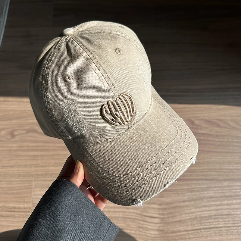 الرجعية قبعة بيسبول غسلها الدنيم محيط الرأس الكبير الرجال والنساء القديمة ممزق ثقوب شخصية التطريز قبعة متعددة الاستخدامات