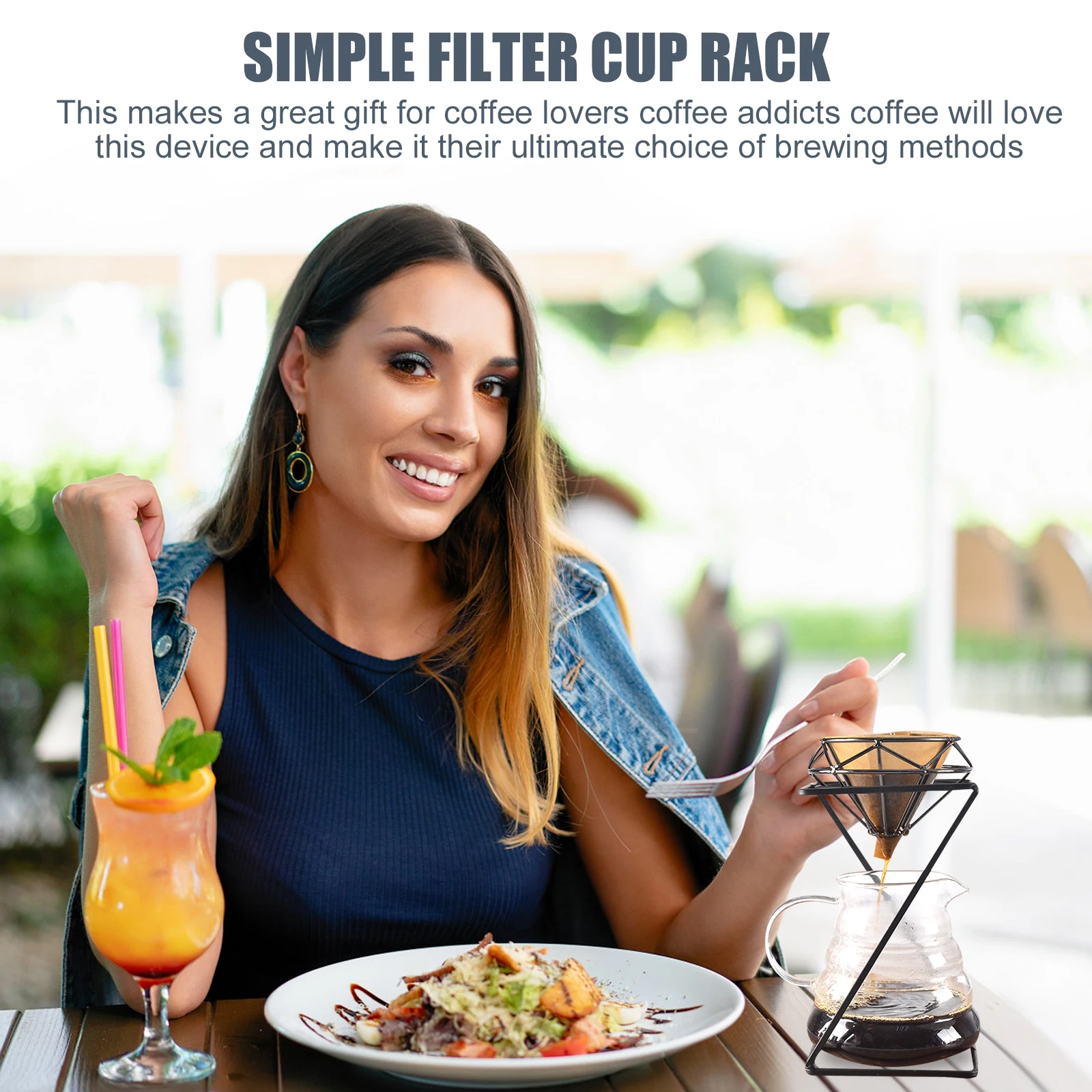 

Coffee Dripper Stand Filter Cup Holder Accessory Iron Brewer Sturdy Long Lasting Easy Assemble Home Use