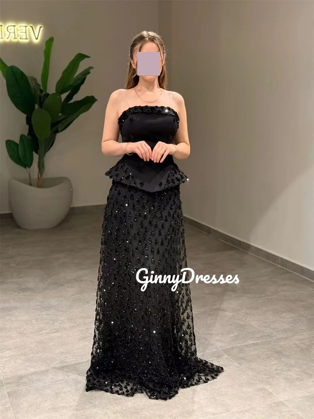 Robe de soirée de luxe personnalisée, sans bretelles, longueur au sol, en dentelle, sans manches, fermeture éclair, robe de mariée