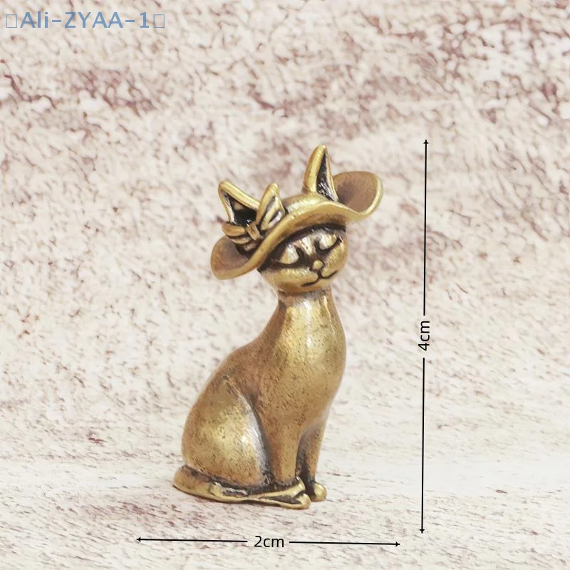 【ZYAA-1】 Messing Messing Prinzessin Katze Statue Kreative Tier Schreibtisch Ornamente Desktop Home Decor Sammlung Niedliche Statue Ornamente