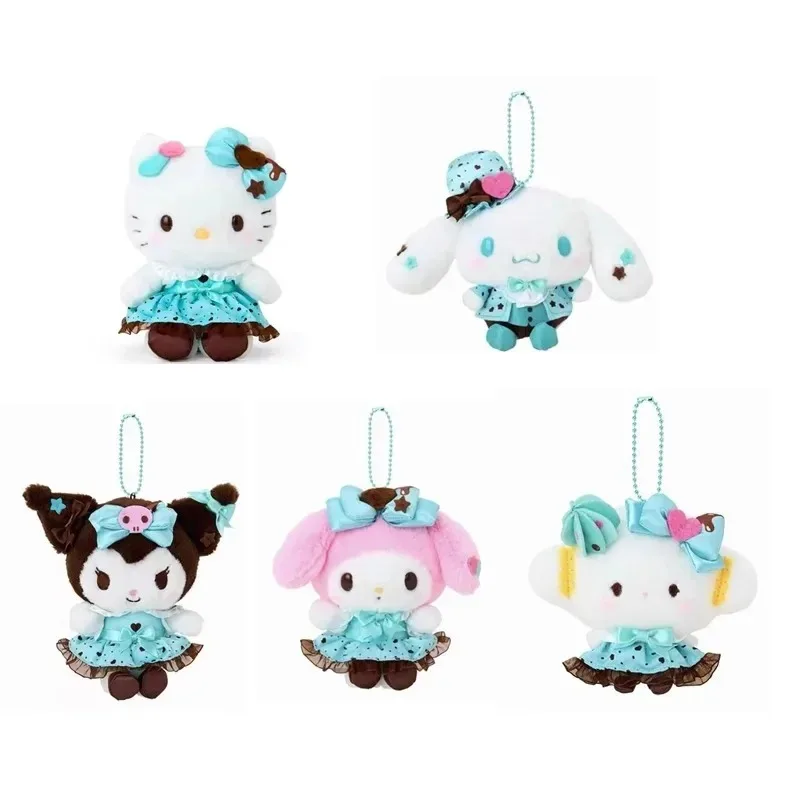 

New Sanrio Hello Kitty Cinnamoroll Mint Chocolate Series Toy My Melody Cartoon Doll Key Chain Backpack Charms Girl Holiday Gifts