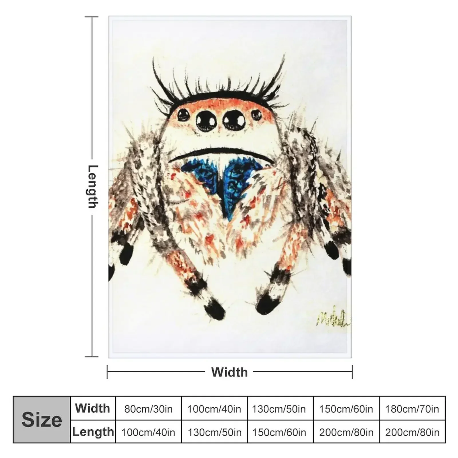Phid. Regius Jumping Spider Watercolor Throw Blanket blankets ands Flannel Fabric Soft Big Weighted Luxury St Blankets