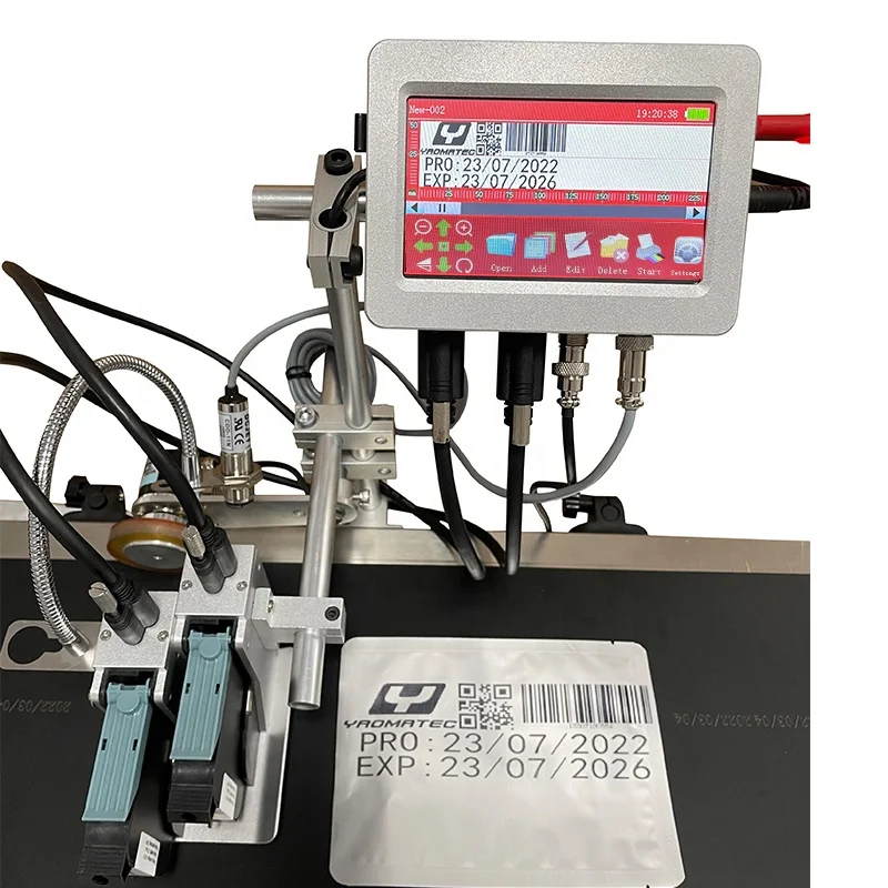 

YAOMATEC 50.8MM Variable Data Expiry Date Logo QRcode Barcode Printing Machine Batch Coding Online Thermal Inkjet TIJ Printer
