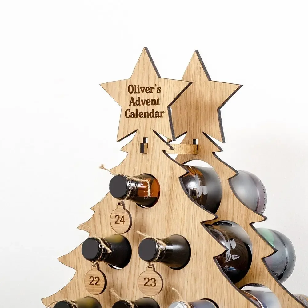 New Christmas Tree-Adult Advent Calendar Holiday Wine Rack Wine And Spirits Gifts Christmas Decoration Home Calendars Decor