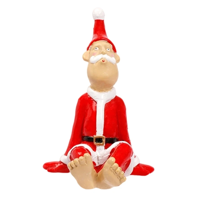 Santa Figurines Each in Different Poses, Christmas Home Decor, Set of Creative Christmas Small Hand Collectibles Santa for C7AC