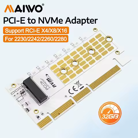 MAIWO M.2 NVME to PCIE X16 Adapter 2280/60/42/30 NVMe SSD to PCIe 4.0 3.0 GEN4 64Gbps Expansion Card for Desktop Motherboard PC