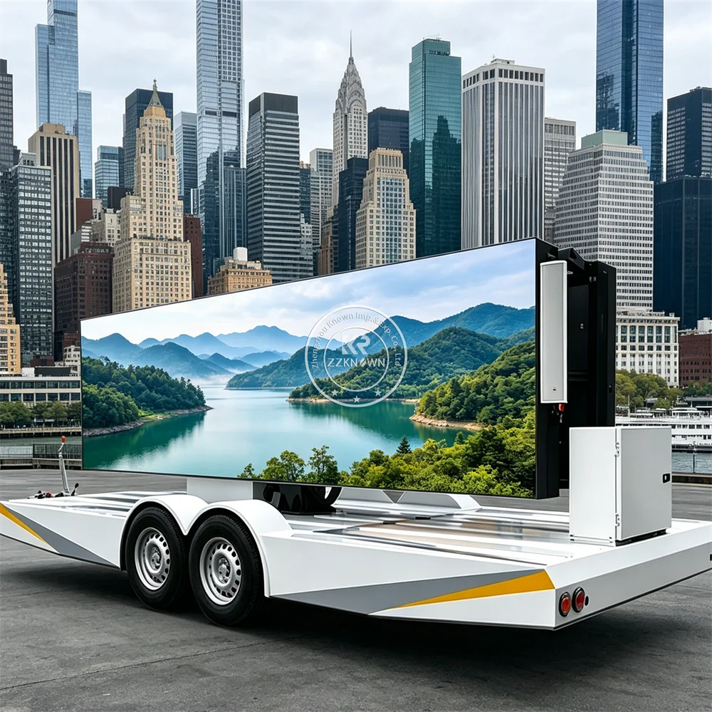 Portable Mobile LED Advertising Trailer Digital Signage Billboard Trailer For Commercial Branding And Outdoor Marketing Use