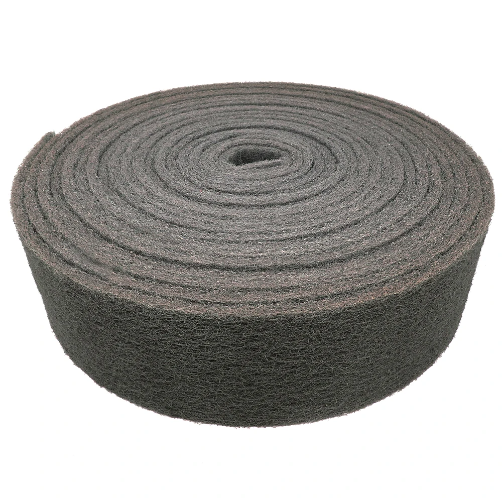 gray-hook-and-loop-abrasive-scrubbing-pad-reel-nylon-cleaning-cloth-industrial-scouring-pad-roll-for-polishing-removing-rust