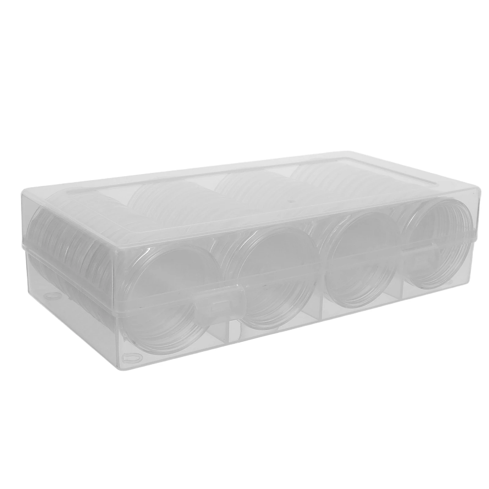 

60pcs Commemorative Coin Storage Box 41Mm Transparent Portable Display Case Airtight Protection For Collectors Small Round