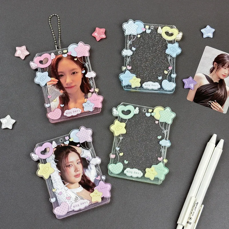حامل بطاقات لامع شفاف من الأكريليك لقلادة عرض تخزين بولارويد مقاس 3 بوصة لصور أيدول #1