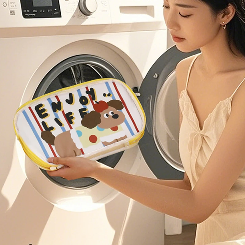 

Cartoon Double Layer Underwear Laundry Bag Anti-Deformation Anti-Tangling Bra Protective Wash Bag Net Pocket Bra Net Bag