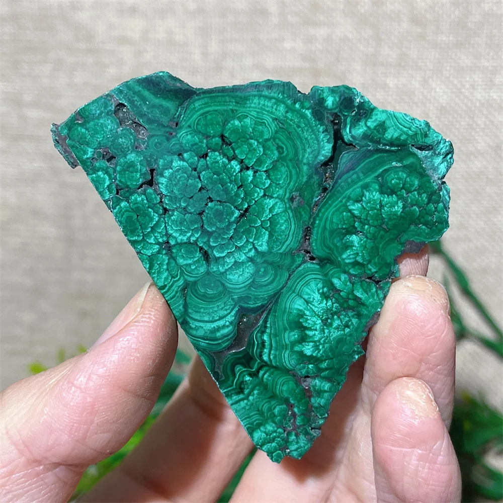 Green Malachite Salb Slice Quartz Stone Crystal Natural Quartz Reiki Minerals Healing Gemstones Stripe Home Decoration