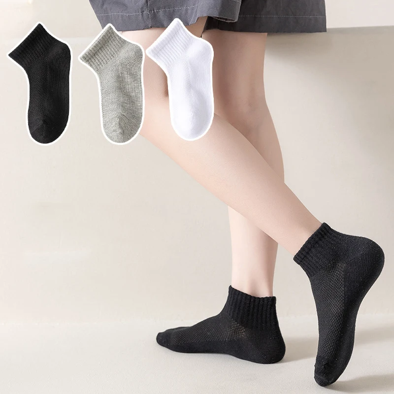 Neue Drei Paar Weiße kinder Socken Sommer Dünne Baumwolle Mesh Student Sport Kurze Socke Großhandel