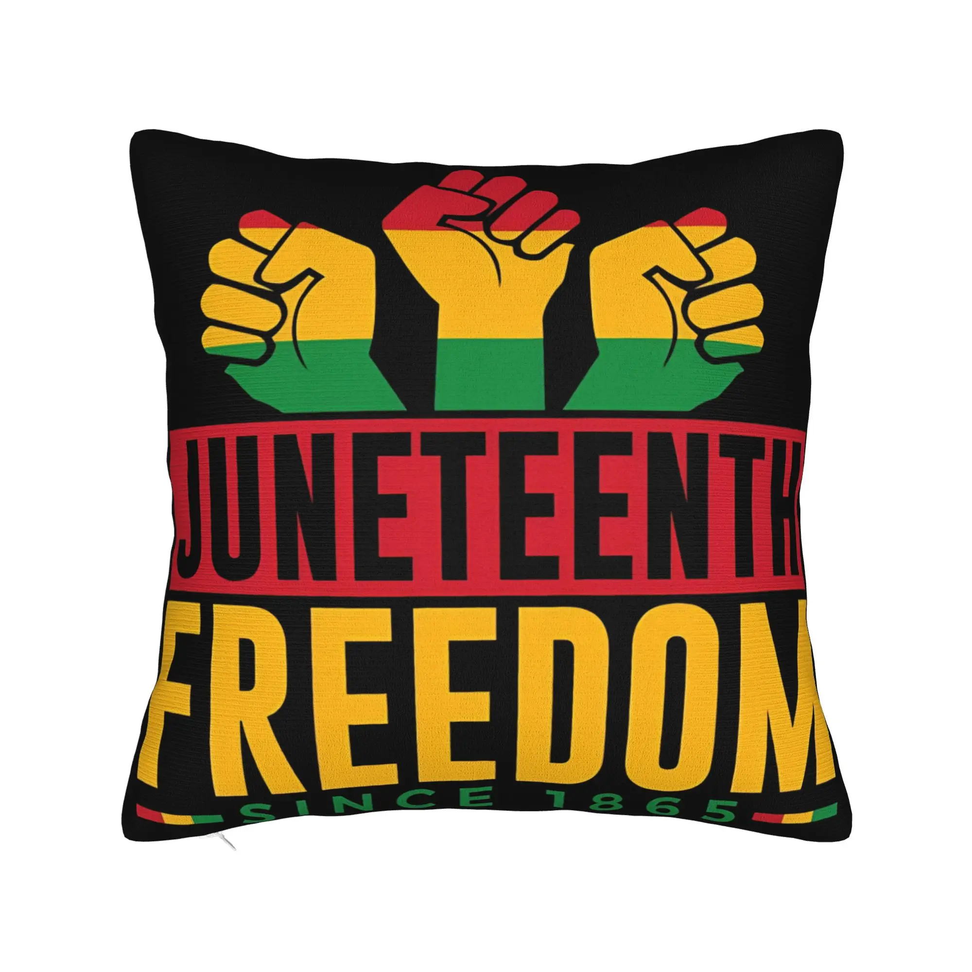 Decorative Pillow Cover Junteenth Freedom Since 1865  Merchandise Bed  Throw Pillow Case Cover Zippered Multiple Sizes