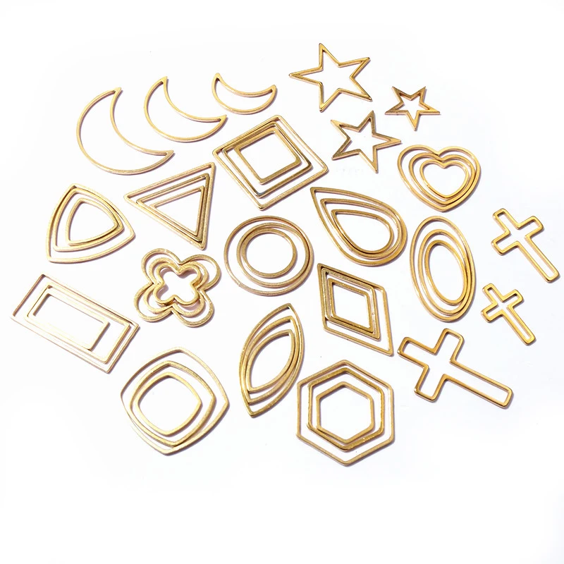 20 Stück Mond Star Drop Herz Kleinträger Gold Edelstahl Anhänger offene Bezels hohle Rahmen Form Lünette DIY Schmuck Herstellung