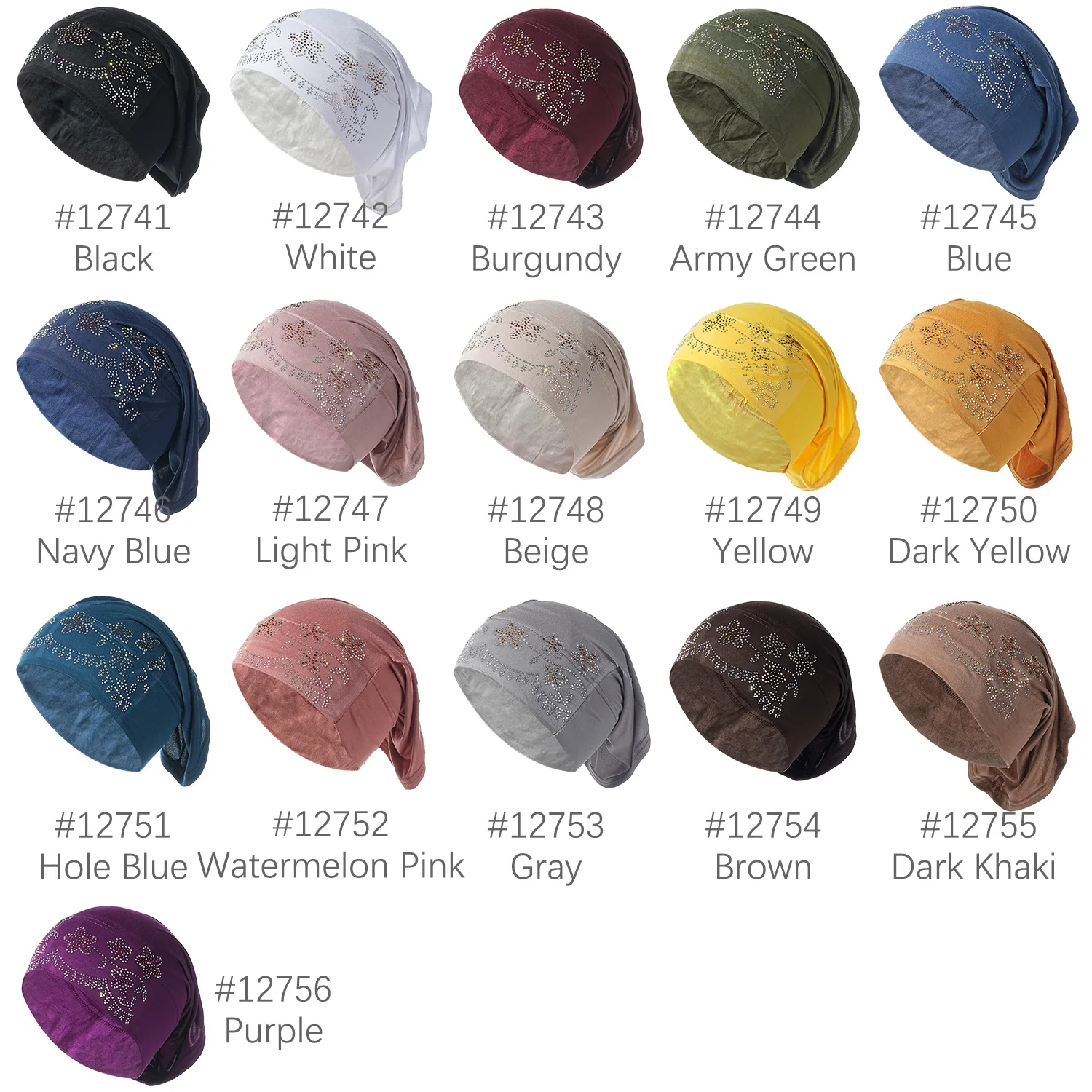 Goldene Glitzerkappen, muslimische elastische Krawatte auf der Rückseite, für Damen, funkelnder Turban, glänzende Strass-Innen-Hijabs, weiche Jersey-Unterkappen – Detail 1