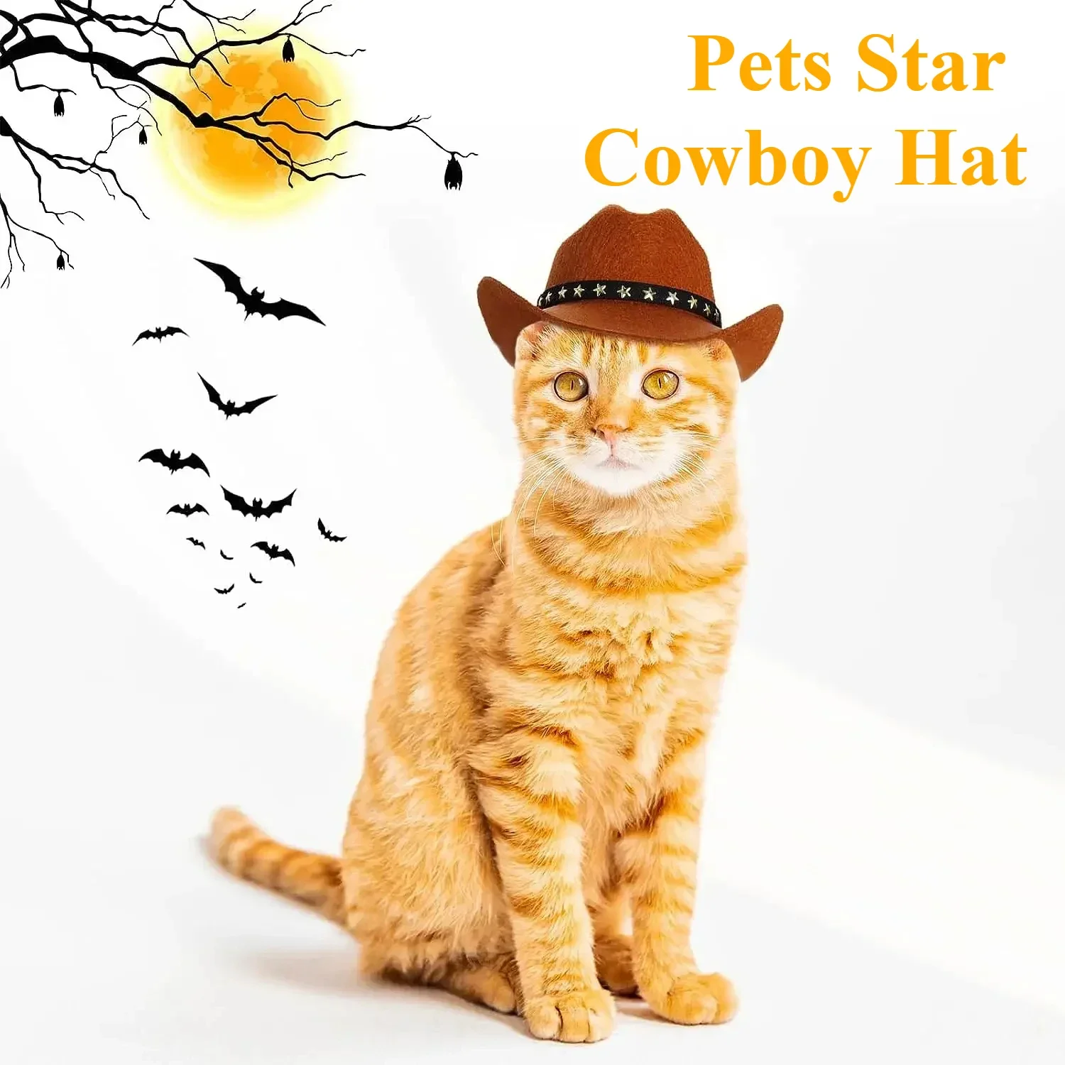 Non-woven Fabric Stylish Pets Star Cowboy Hat Soft Comfortable Adjustable Straps Caps Street Parties Photo Props шапка для собак