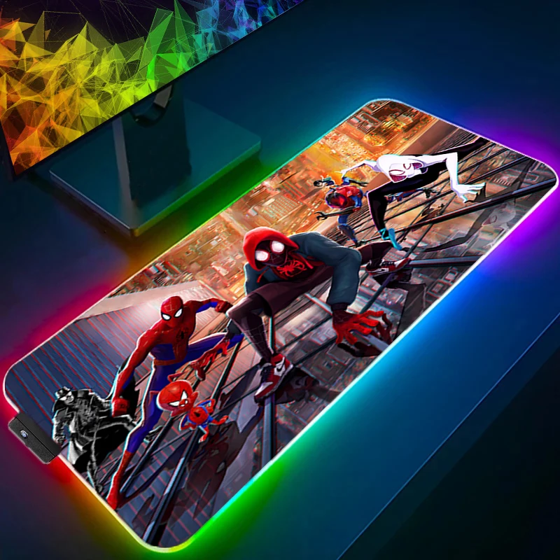 

Большой коврик для мыши RGB S-паук, геймерская клавиатура, светодиодный коврик для мыши, коврик для ПК, компьютерный стол, игровой коврик с подсветкой 80X300, коврики для мыши для LOL