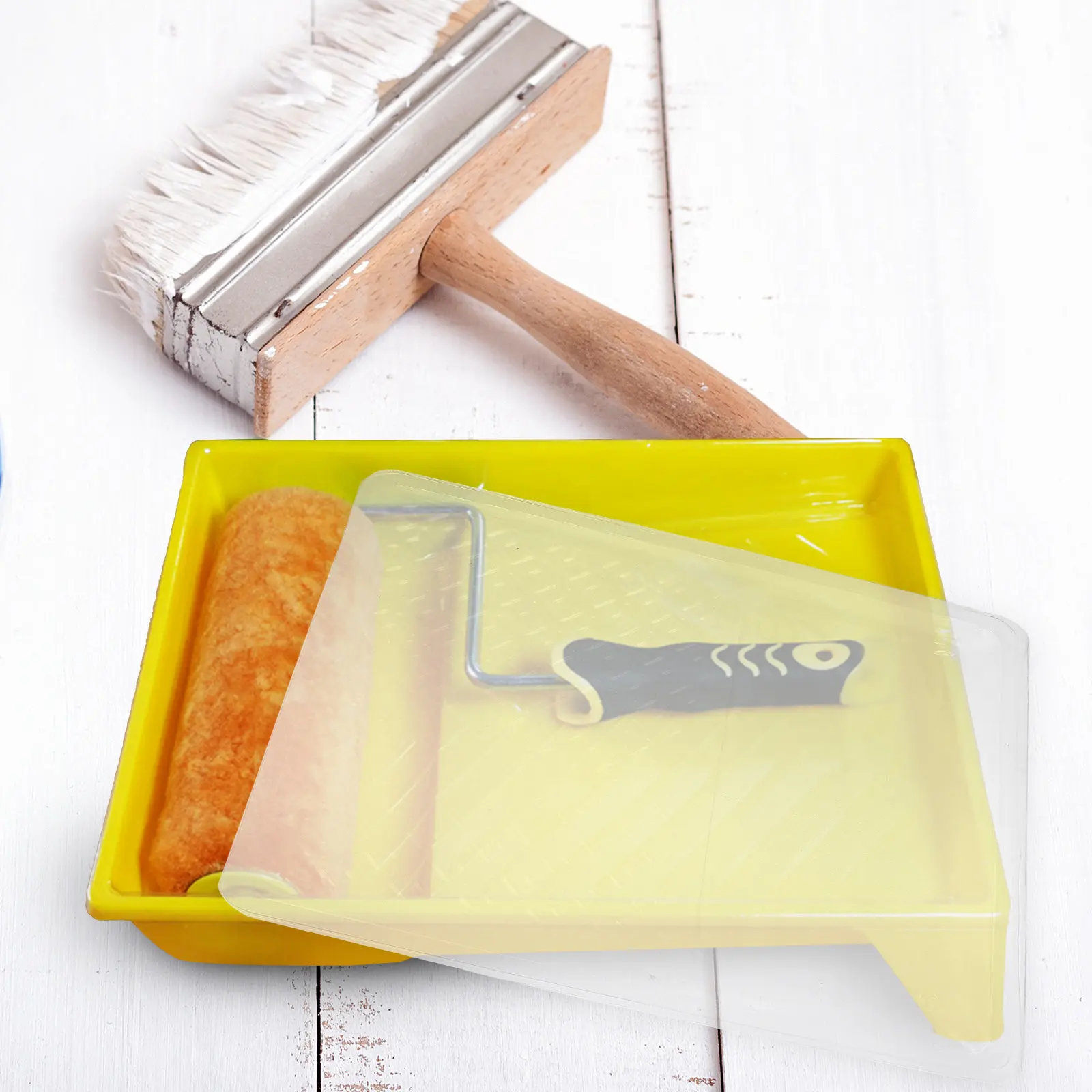 

5Pcs Paint Tray Liners Clear Plastic Painting Accessories Easy Clean Up No Need to Wash After Use Liner for Paint Tray