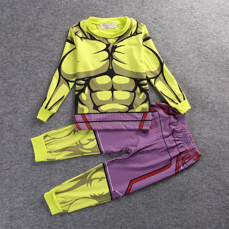 Autumn Hulk Pajamas For Boys Super Hero Pajamas Pants Batman Iron Man Tracksuit Spiderman Batman Pajamas Suits Sleepwear DS19