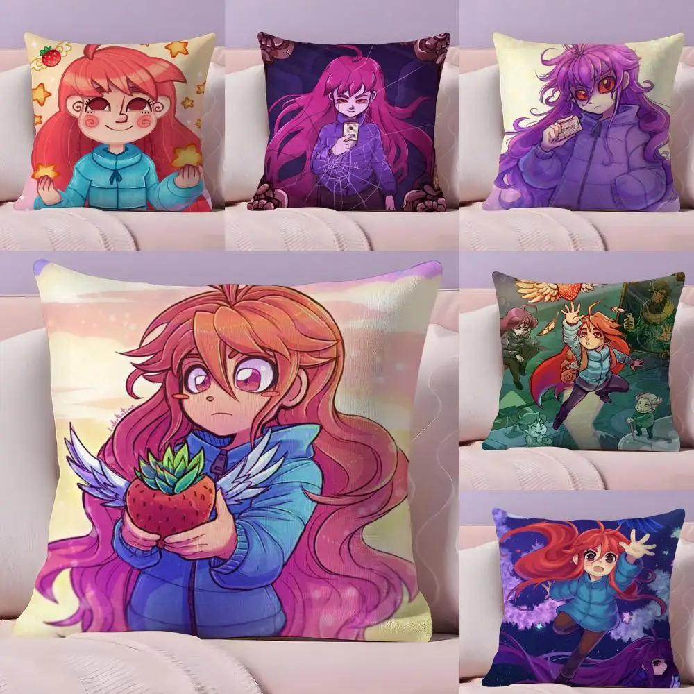 C-Celeste Game Moive Cushion Cover Plush Fabric Soft Double-Sided Printed Sofa Warm Winter Home Gift Pillow Cover
