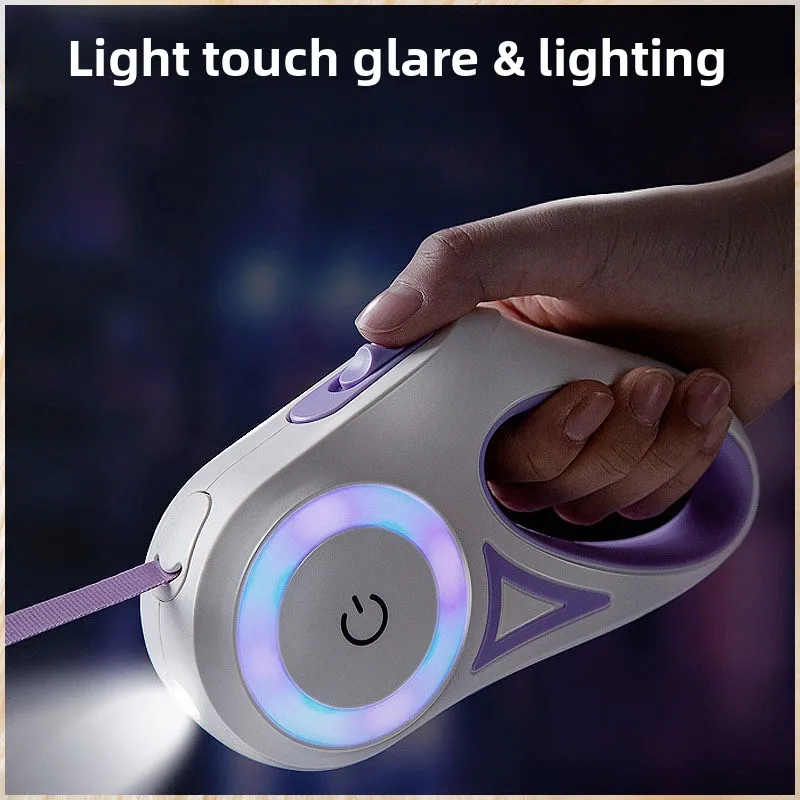 LED Anti-Pull Retractable Dog Leash, Glowing Automatic Walking Leash, Pet Accessory