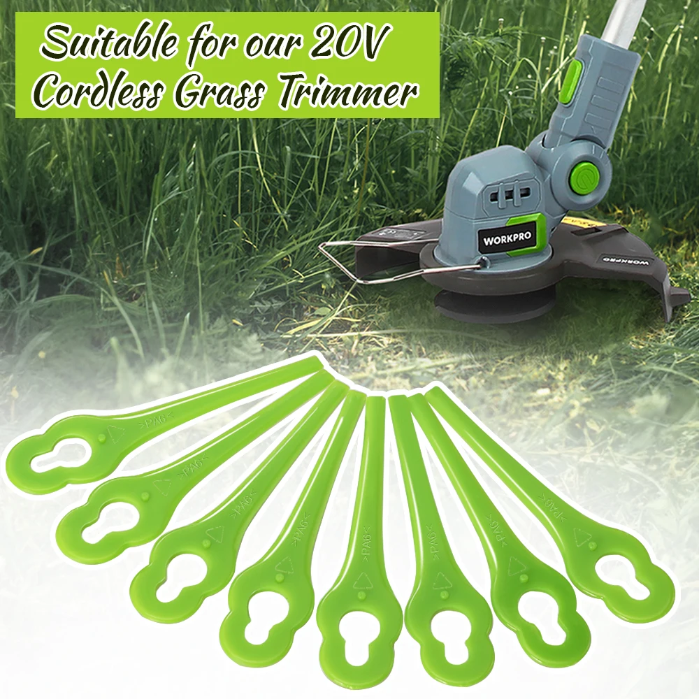 WORKPRO 20/100Pcs Plastic Spare Blade Suitable for Cordless Grass Trimmer Garden Lawn Trimmer Spare Blade Replaced