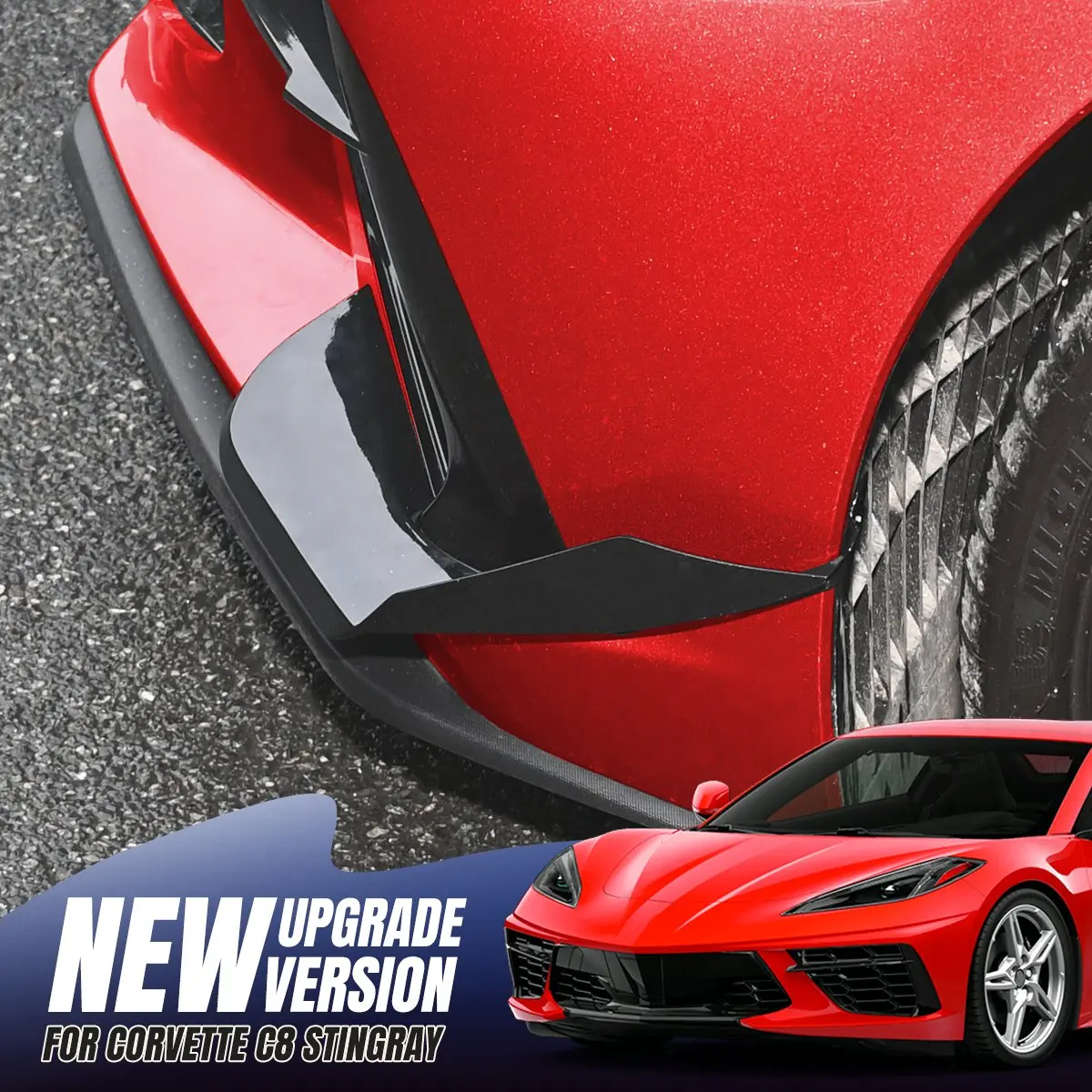 Front stoßstange Splitter Canards Flossen Scheinwerfer rahmen für Corvette C8 Coupé Cabrio/HTC