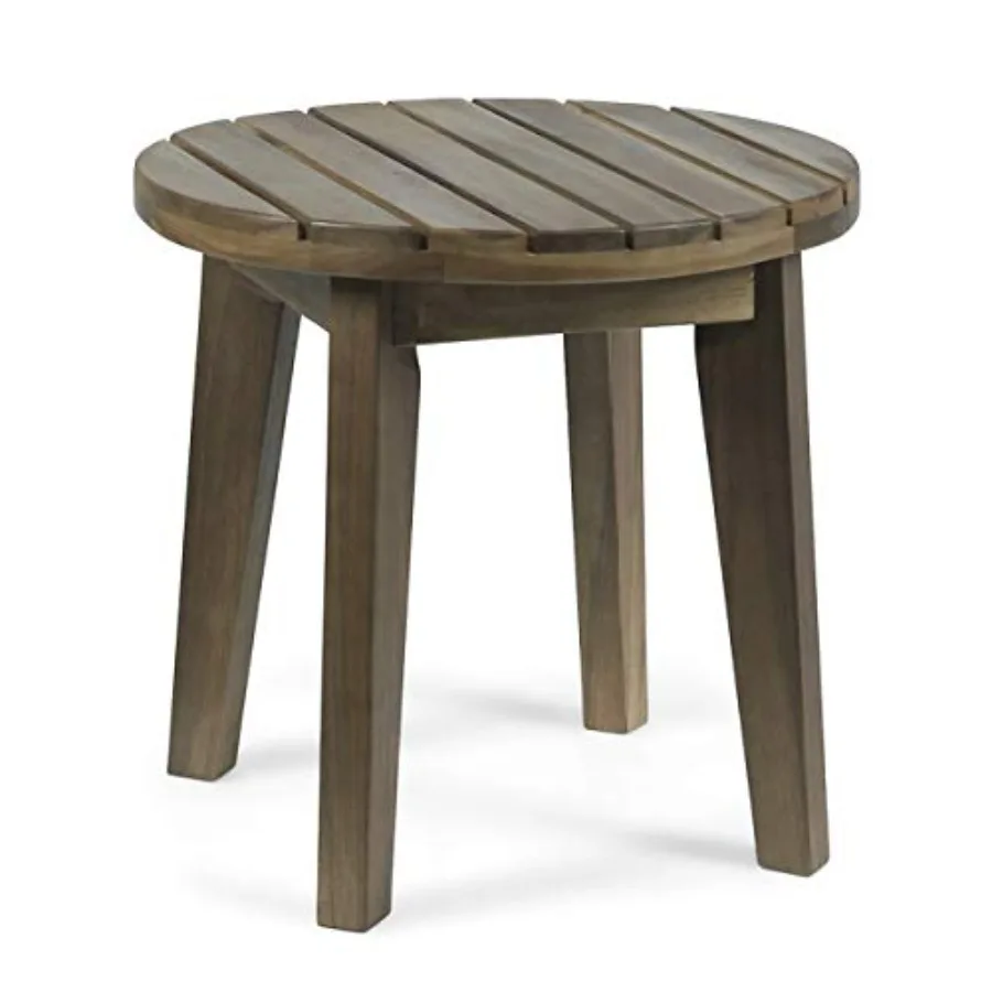 

Parker Outdoor 16" Acacia Wood Side Table Gray Finish