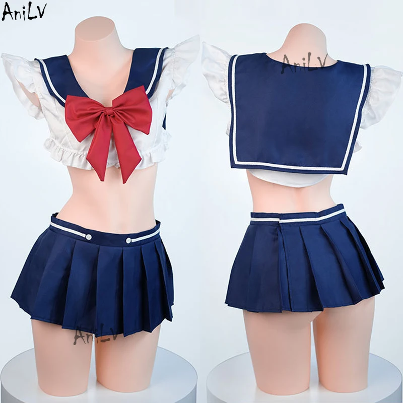 Anilv Lief Schattig Meisje Anime Studnet School Unifrom Cosplay Vrouwen Matroos Outfits Kostuum