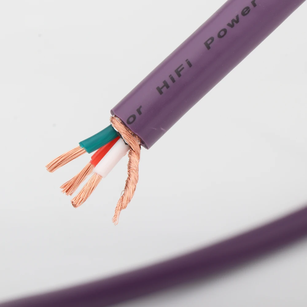 Preffair D507 Hifi Audio Cable 99.99998% OCC AC Power Cable Audiophile Supply Cord Audio Extend Cable for DIY AMP Power Core