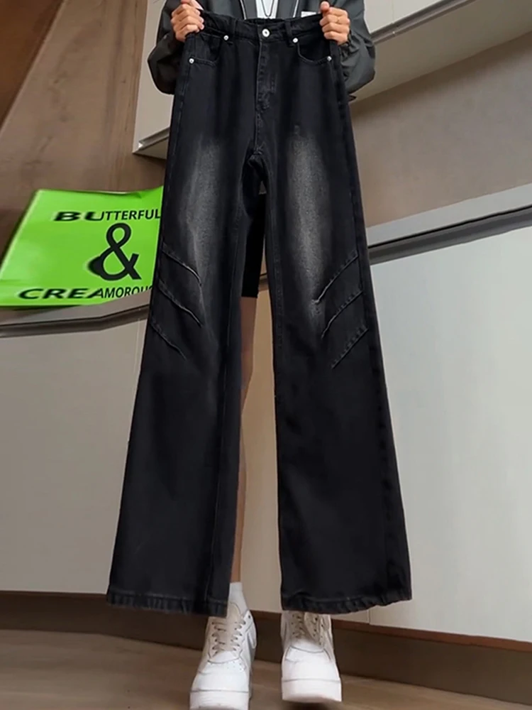 

Cleanfit American Retro Flared Jeans Men's Spring Autumn Folded Design Narrow Straight Long Pants Wear Resistant Loose Straight