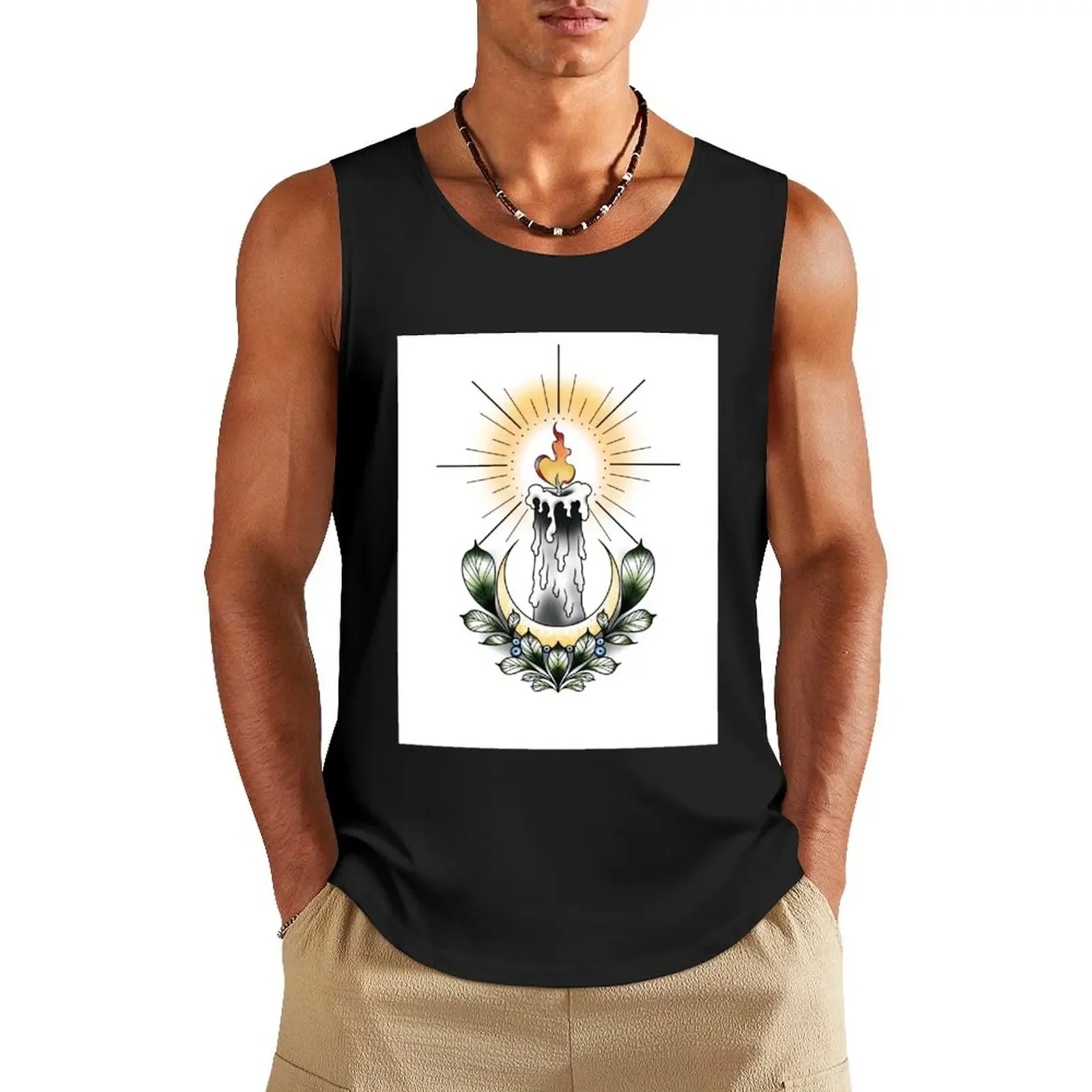 

Candle and Blueberries Tank Top bodybuilding t-shirt Men's clothes gym t shirt men Men's t-shirt