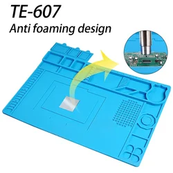 Soldering Mat Insulation Silicone Magnetic Repair Work Mat Heat-Resistant Soldering Station Mat for BGA and Gun Soldering Iron