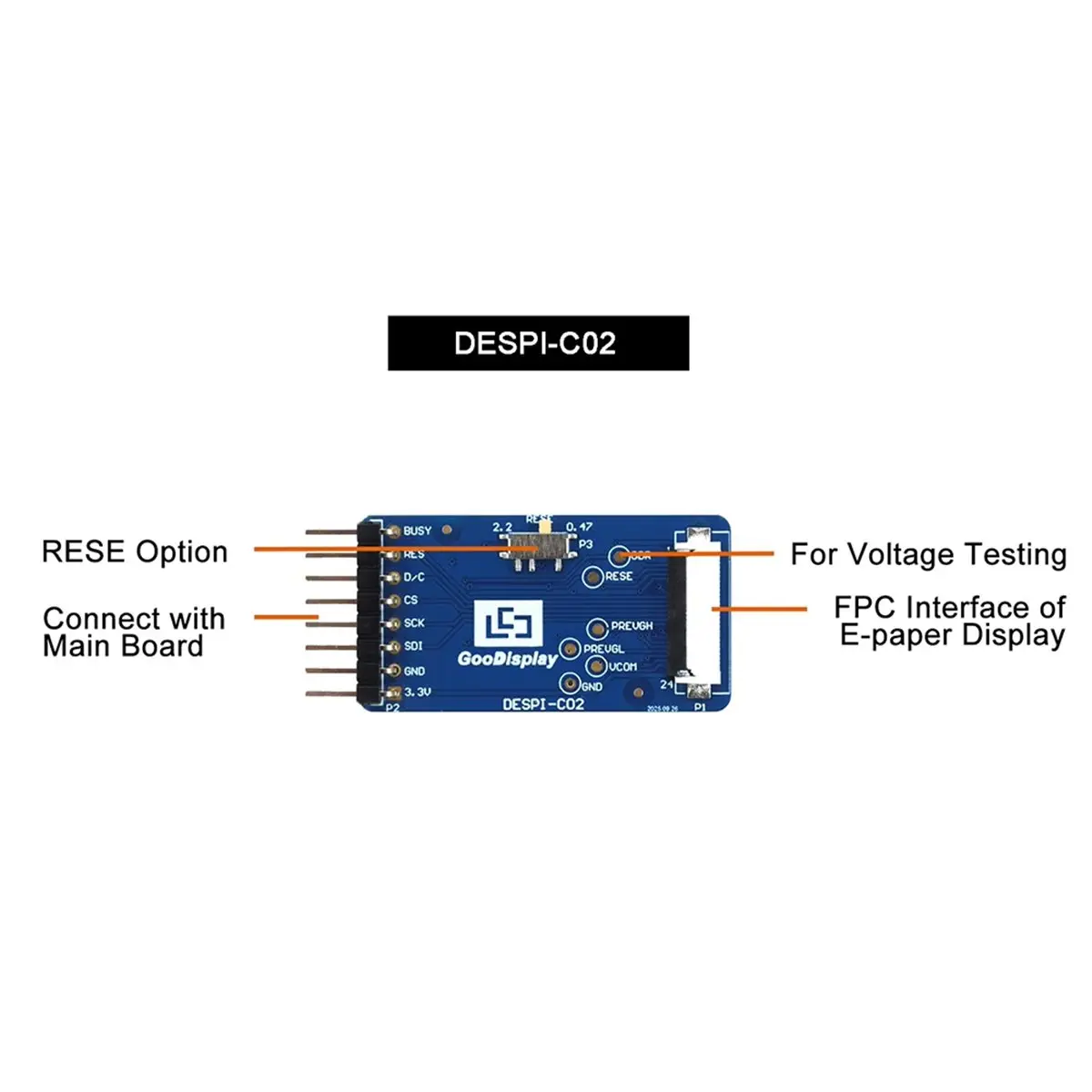 High-quality PC accessories in Stock Connection Adapter Board E-Ink HAT for Epaper Display DESPI-C02