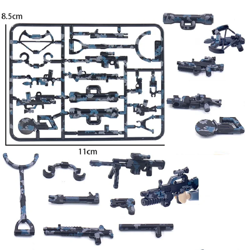 Arme à feu avec blocs d'impression AK47, Playmobil MOC, ville militaire, figurines SWAT, Mini accessoires, briques, blocs de construction, jouets pour enfants