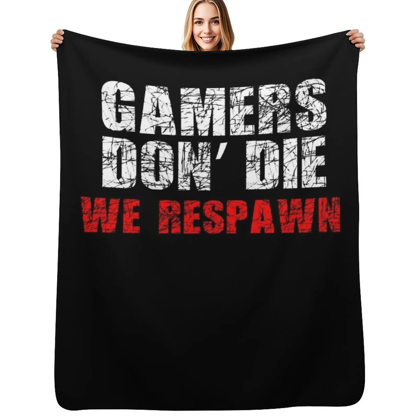 

Gamers Don't Die Throw Blanket Camping Weighted Sofas cosplay anime Blanket
