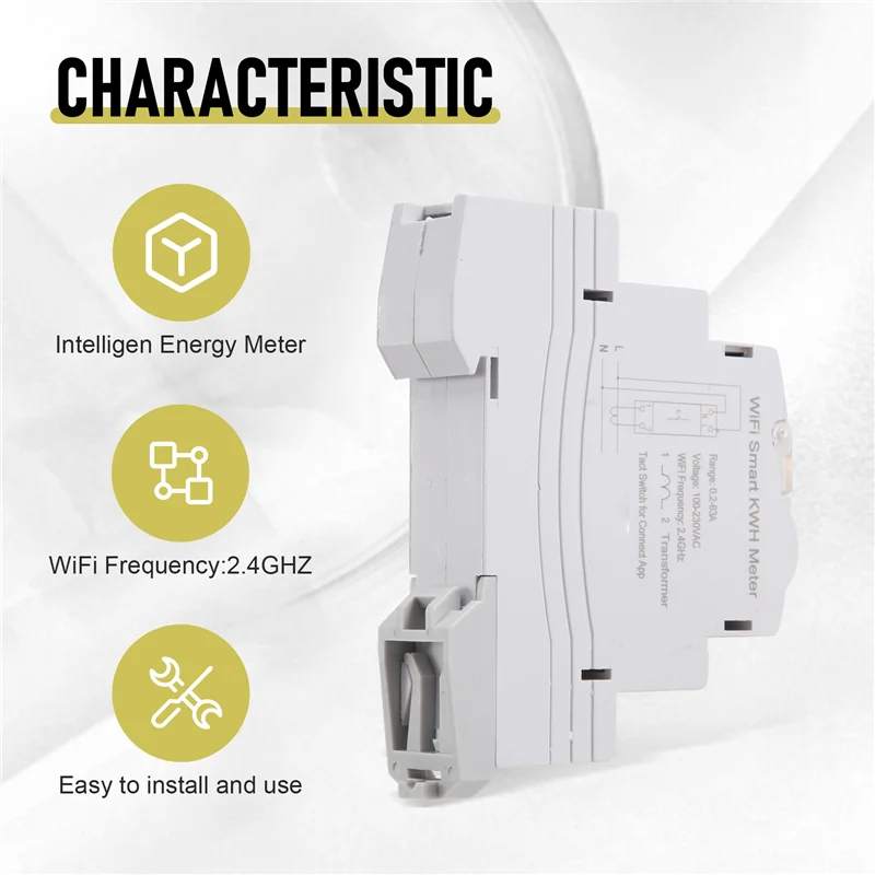 AEE6-ATMS1603 Tuya Contatore di energia intelligente Wifi monofase 100A Guida Din Misurazione precisa Voltmetro Amperometro Potenza