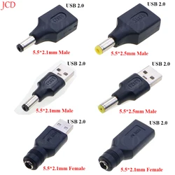 1/2/5PCS 5.5*2.1/2.5mm Female Jack Socket to USB 2.0 Type A Male Plug DC Connector 5V Power Plugs Adapter for Laptop