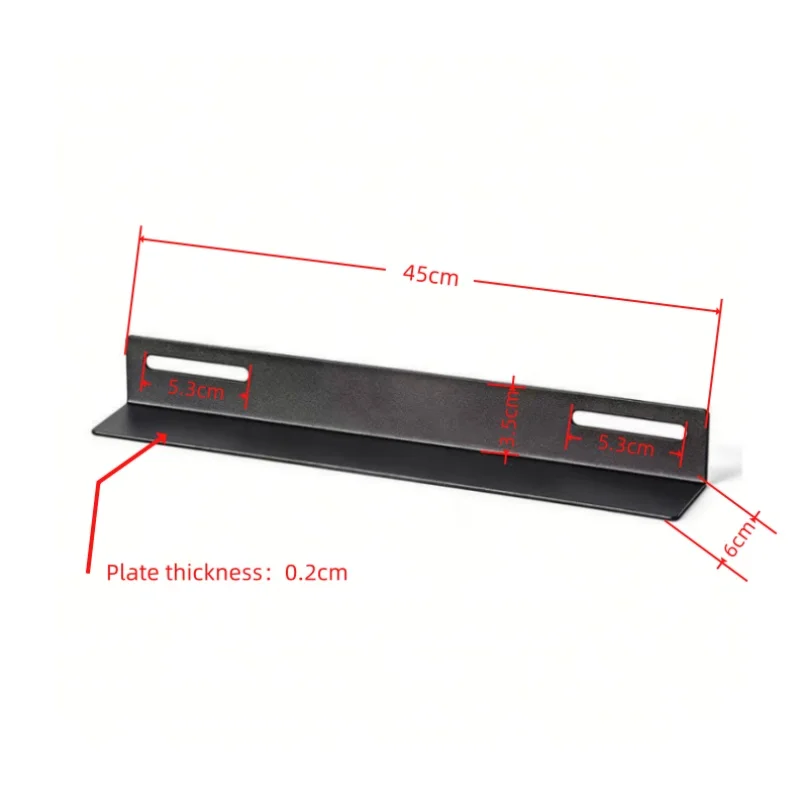 450mm Long, 0.16cm Thick Standard Cabinet L-Shaped Load-Bearing Bracket, Thickened L-Shaped Load-Bearing Bracket, Server Load-Bearing Bracket, Heavy Equipment Support Plate Installation Accessories: Suitable for Network Cabinets with a Total Depth of 800mm, Used for Reinforcement and Supporting Equipment, Maximum Load Capacity 80kg, 2 Pieces, 4 Pieces with Fixing Screws.
