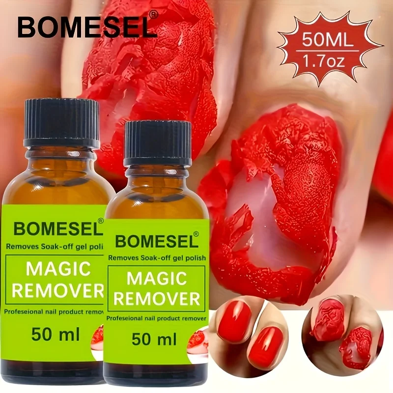 1.69oz Large Capacity Nail Polish Remover 3-5 Minute Soak Quick-Cleaning Solution Nail Trimming Semi-Permanent Nail Polish Manicure Tools