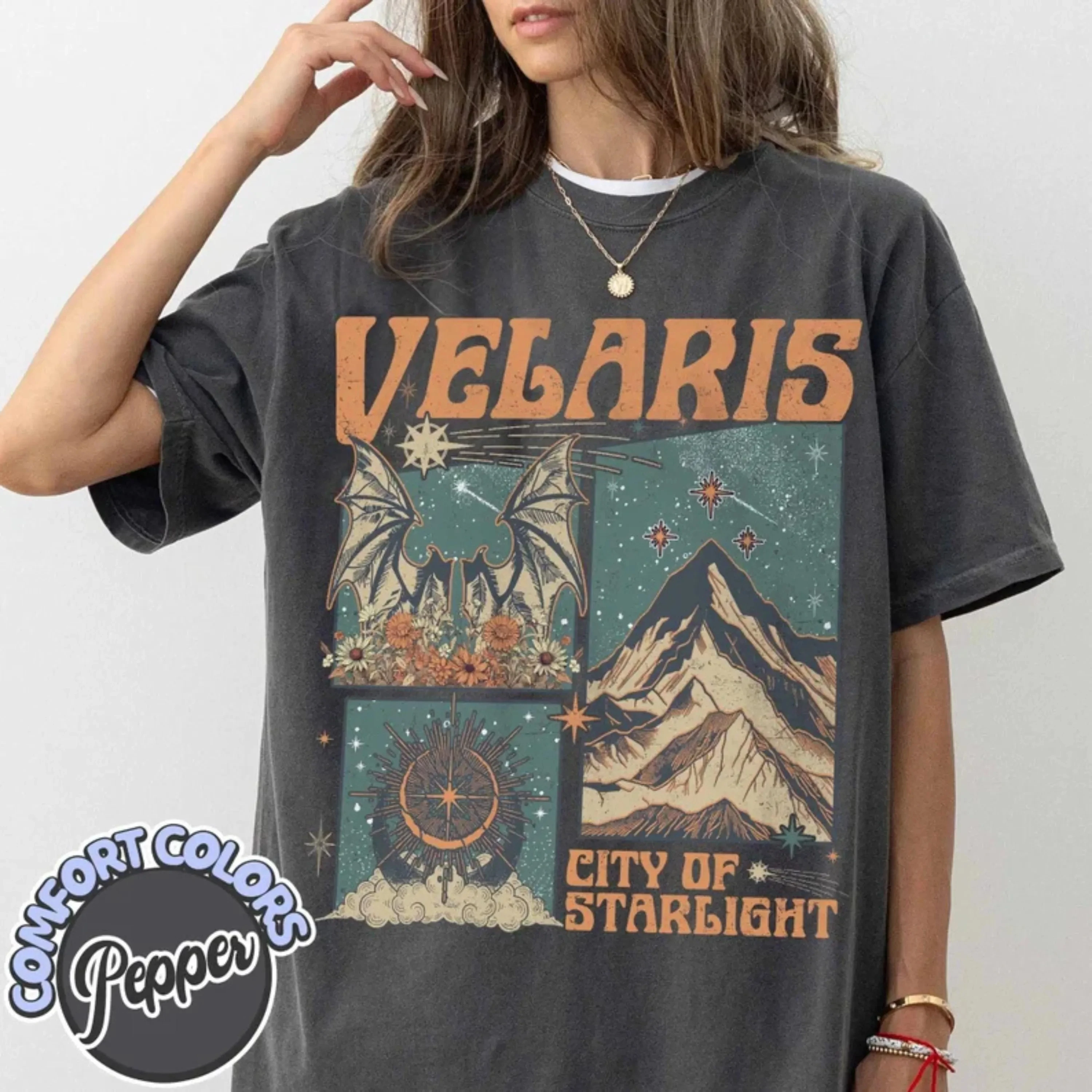 Velaris City of Starlight Acotar Camiseta cómoda The Night Court Camiseta Bookworm Camisa Corte de espinas y rosas Acotar Camiseta