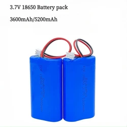 3.7V 18650 lithium battery pack 3600/5200mAh Rechargeable battery pack,monitoring equipment, protection board+XH2.54-2P Plug