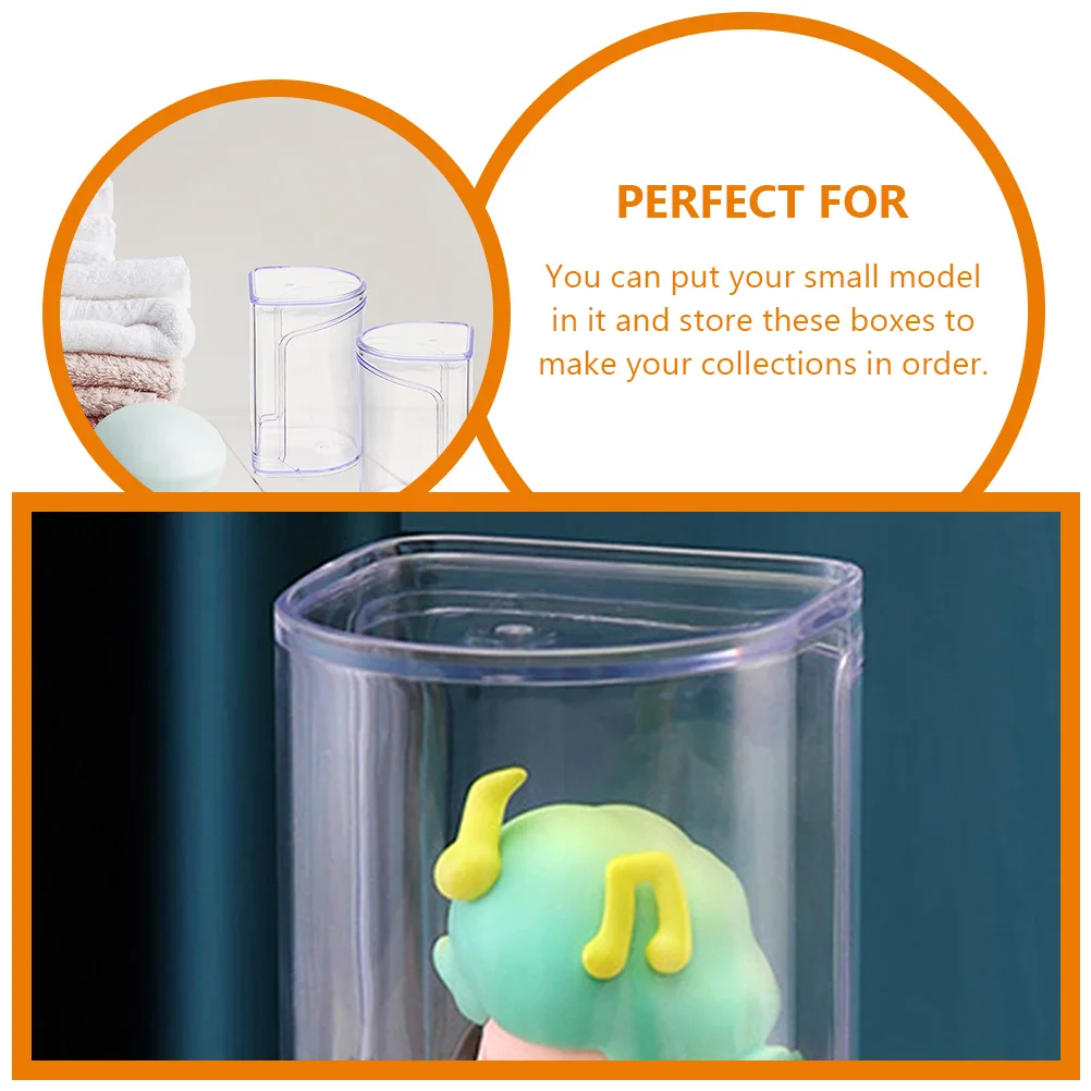 

2pcs Display Case Transparent Boxes for Mini-figures Storage Modern Figurine Statue Toy Model Holder