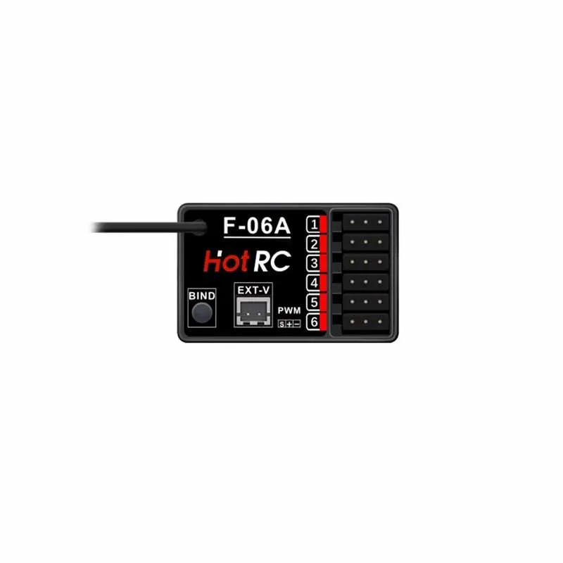 HOTRC 6CH 2.4Ghz F-06A F-06AT Gyro Receiver 6 Channel for Transmitter Radio System Remote Control RC Car Boat Tank Model Toys