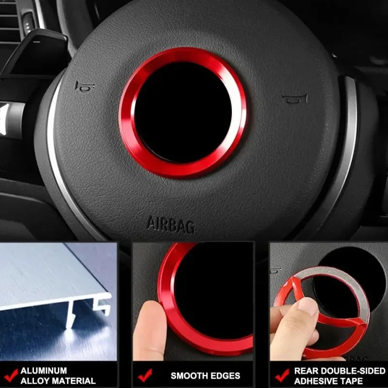 Car Steering Wheel Logo Ring Frame Sticker Trim For BMW 1 2 3 5 Series X1 X3 X5 X6 E36 E39 E46 E30 E60 E90 Interior Accessories