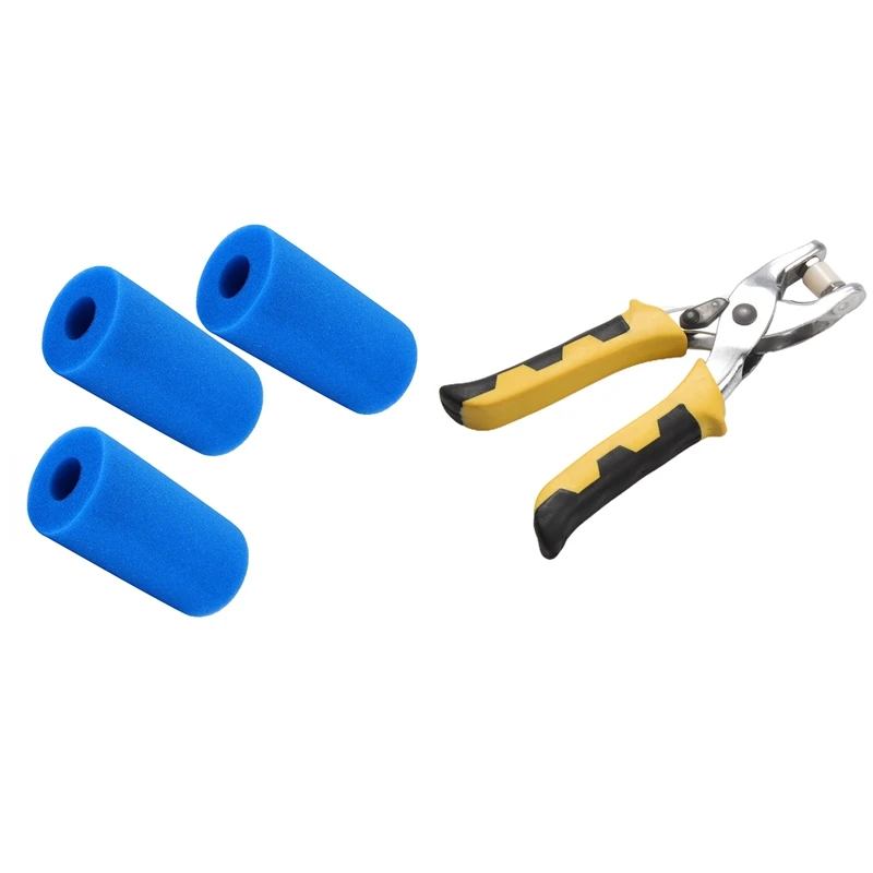 1 Pcs Cold Press Plier & 3 Pcs Swimming Pool Cleaner Foam Reusable Washable Cleaning Foam Sponge